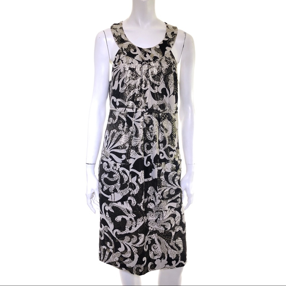 Milly Sleeveless Brown Gold Cream Hamptons Dress